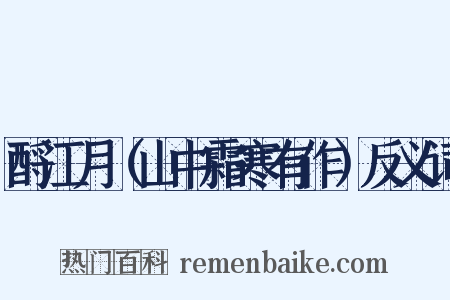 酹江月（山中霜寒有作）反义词是什么意思的图片